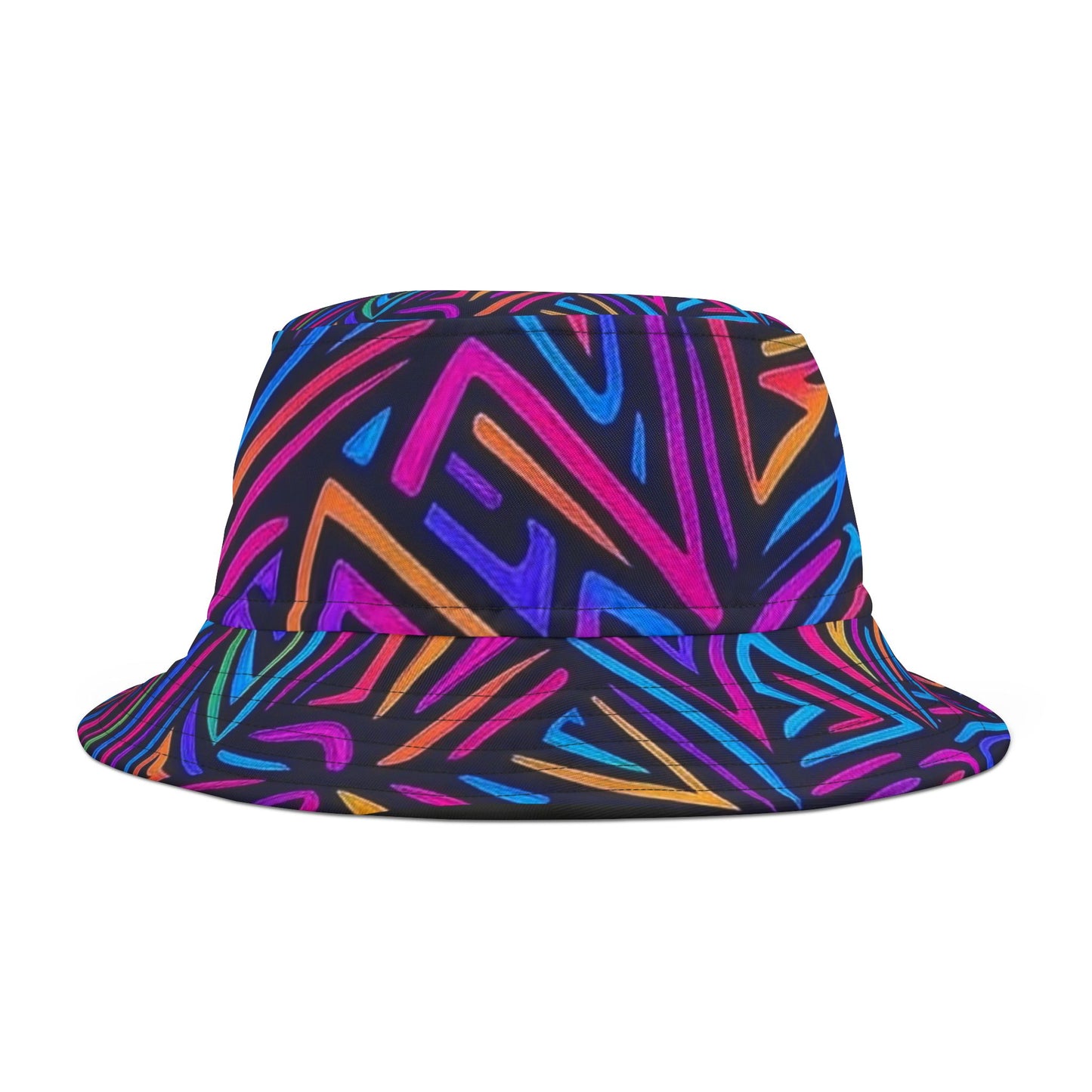 Vibrant Geometric Bucket Hat, Summer Accessory, Festival Hat, UV Protection, Gift for Her