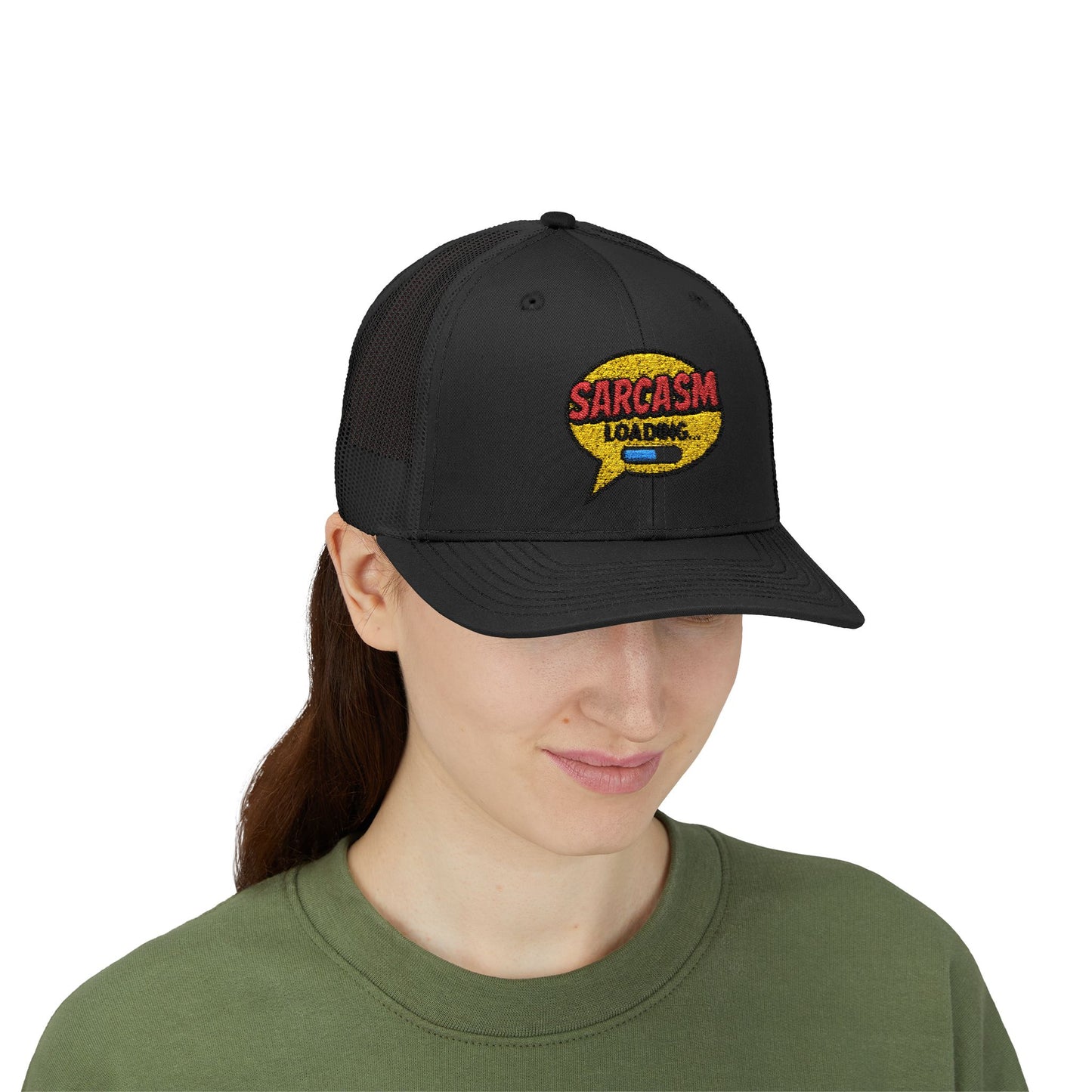 Sarcasm Loading... Snapback Trucker Cap - Funny Hat for Humor Lovers and Gift for Friends