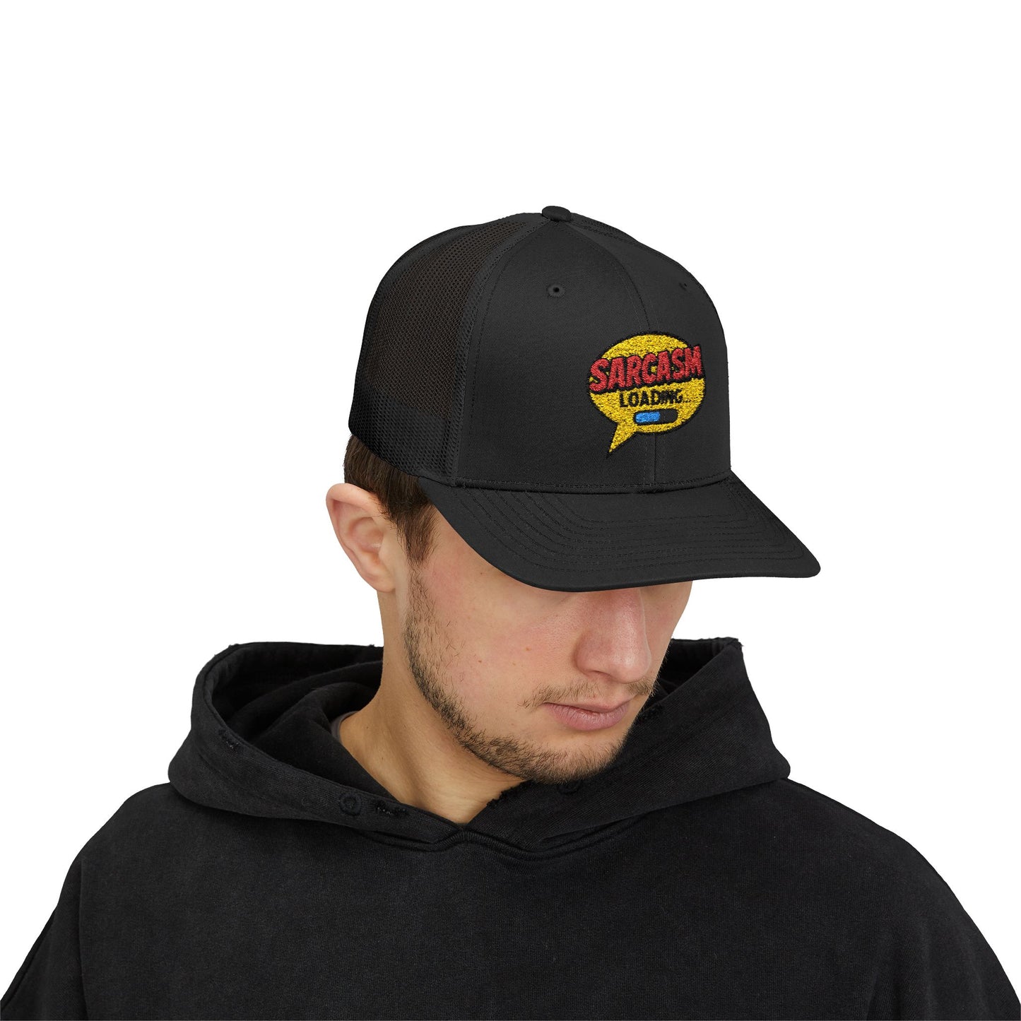 Sarcasm Loading... Snapback Trucker Cap - Funny Hat for Humor Lovers and Gift for Friends