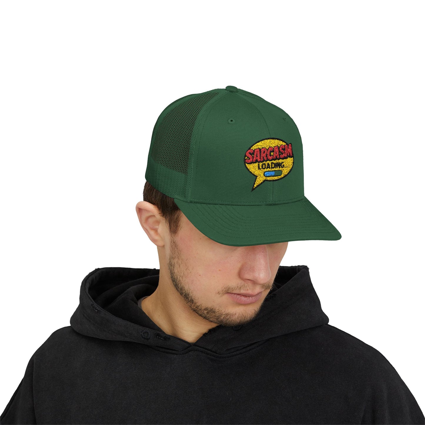 Sarcasm Loading... Snapback Trucker Cap - Funny Hat for Humor Lovers and Gift for Friends