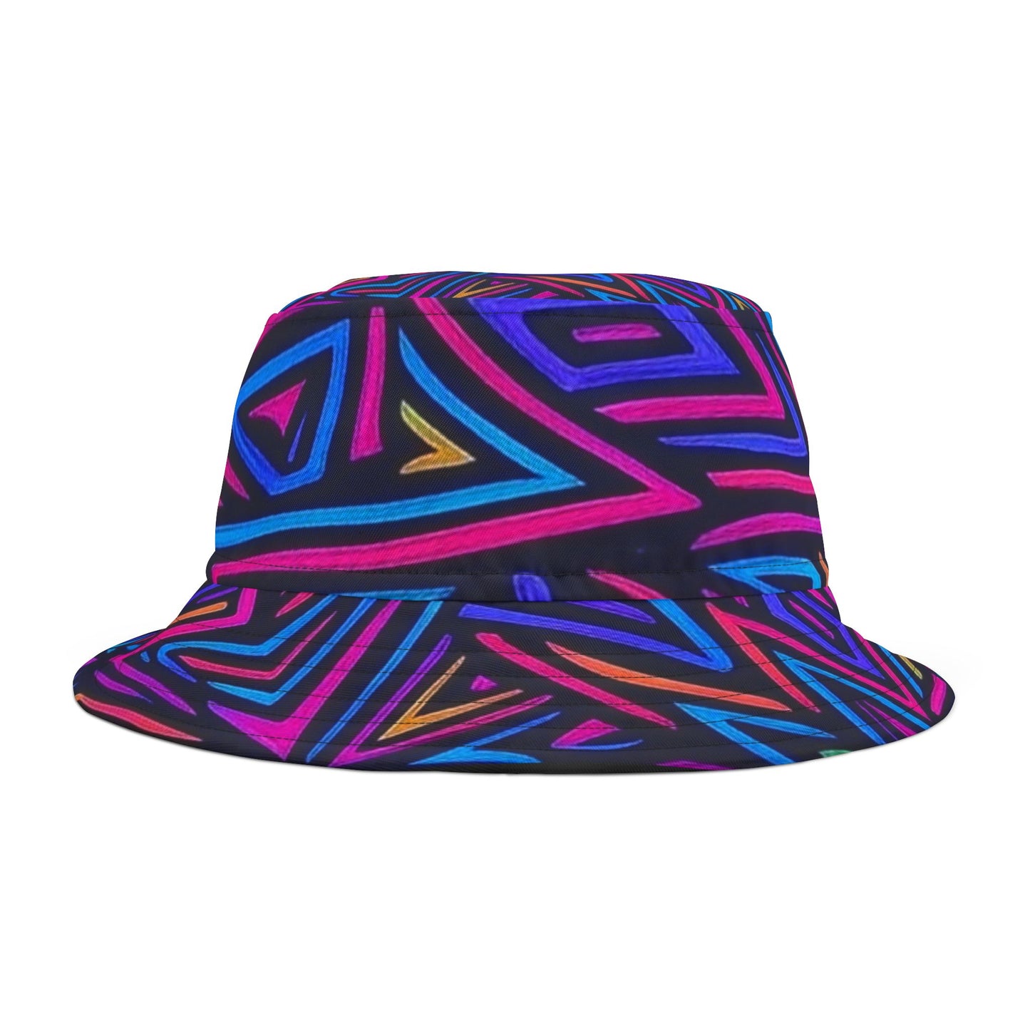 Vibrant Geometric Bucket Hat, Summer Accessory, Festival Hat, UV Protection, Gift for Her