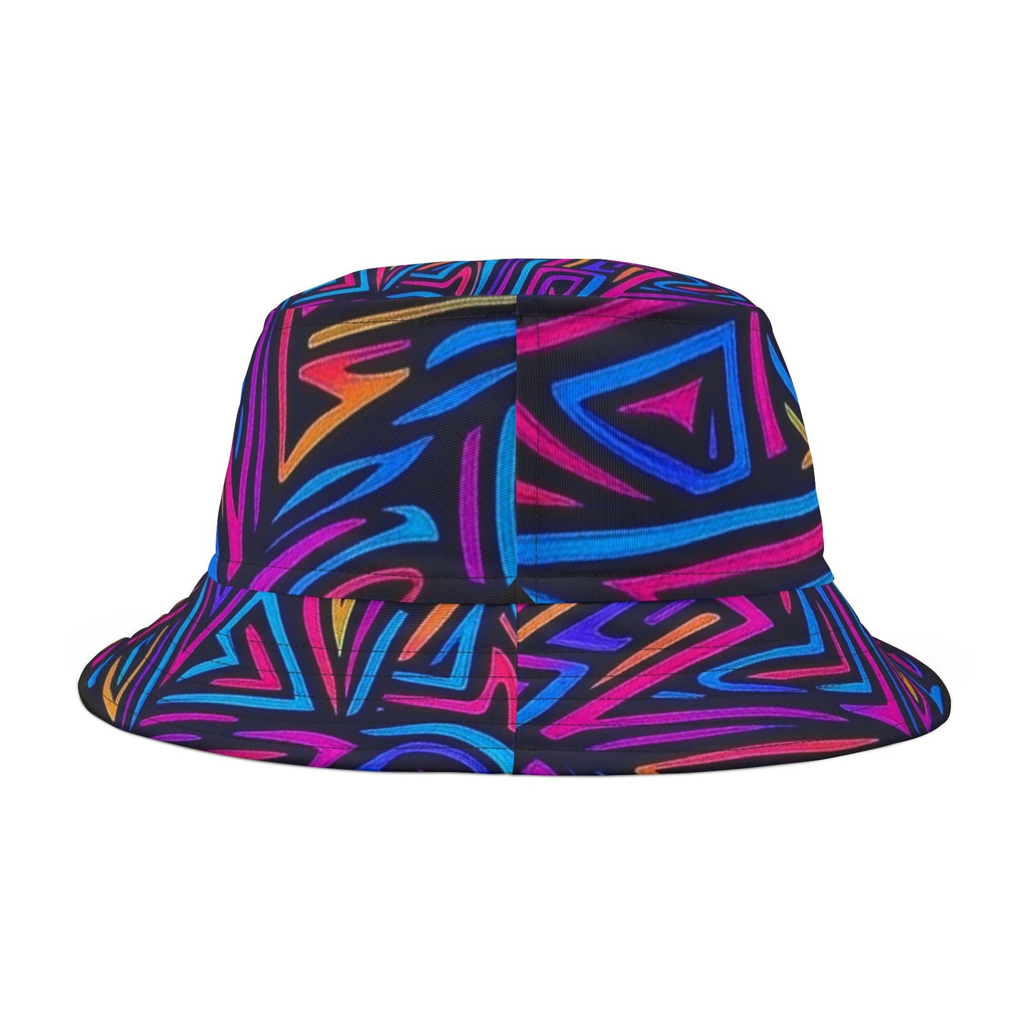 Vibrant Geometric Bucket Hat, Summer Accessory, Festival Hat, UV Protection, Gift for Her