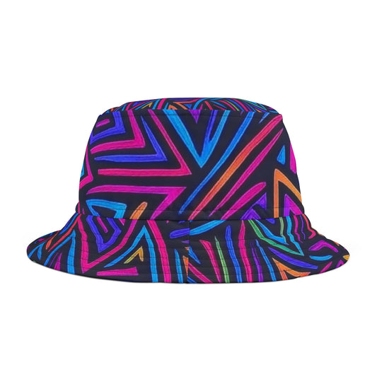 Vibrant Geometric Bucket Hat, Summer Accessory, Festival Hat, UV Protection, Gift for Her
