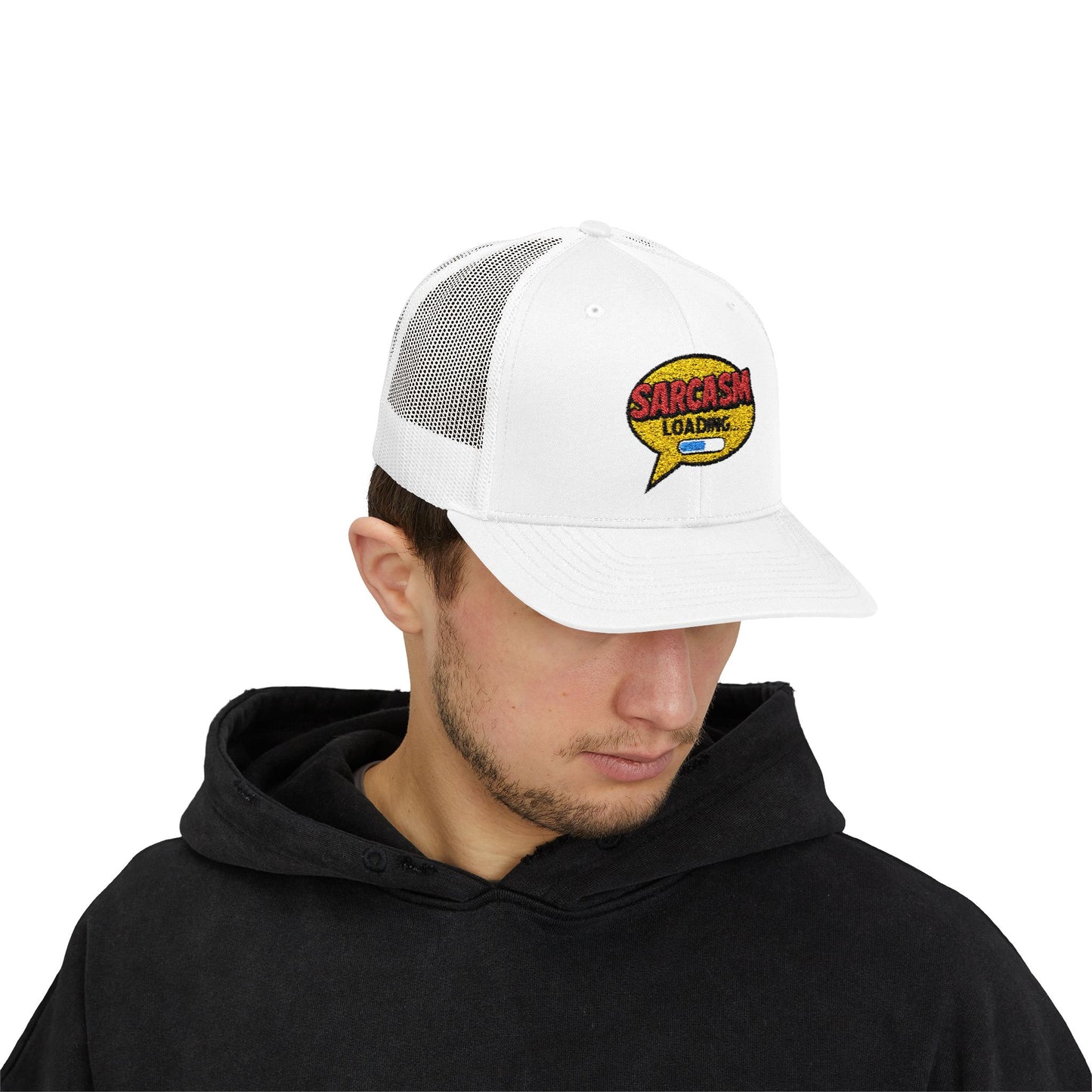 Sarcasm Loading... Snapback Trucker Cap - Funny Hat for Humor Lovers and Gift for Friends