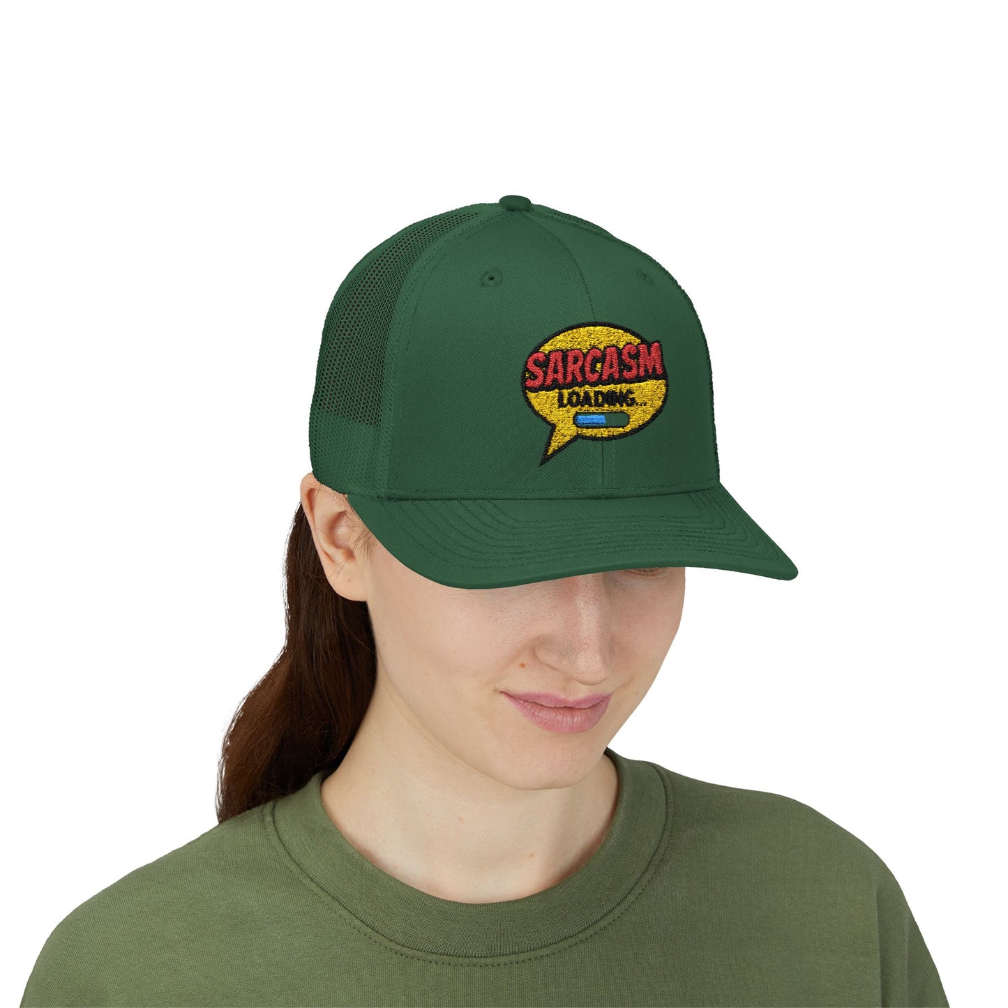 Sarcasm Loading... Snapback Trucker Cap - Funny Hat for Humor Lovers and Gift for Friends