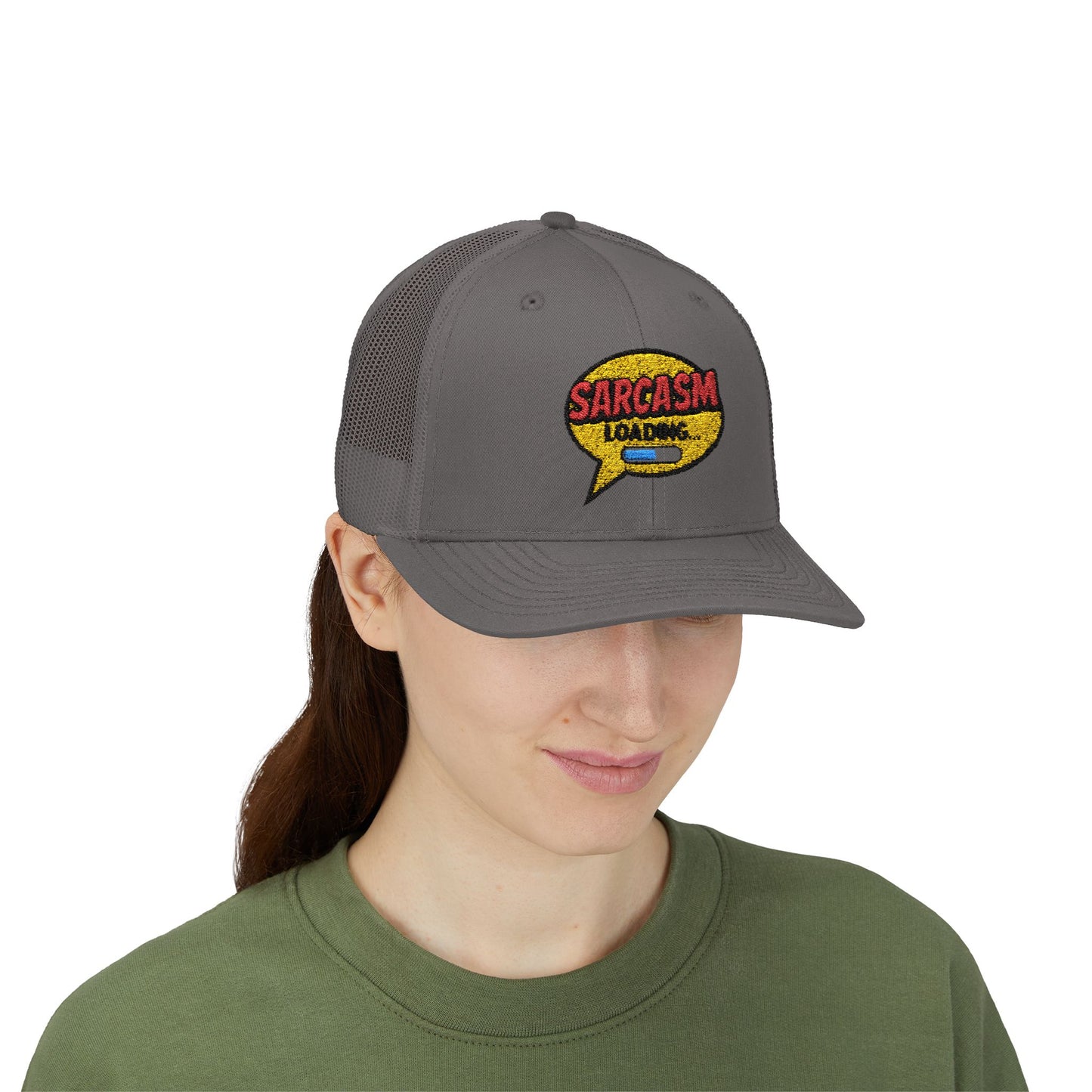 Sarcasm Loading... Snapback Trucker Cap - Funny Hat for Humor Lovers and Gift for Friends