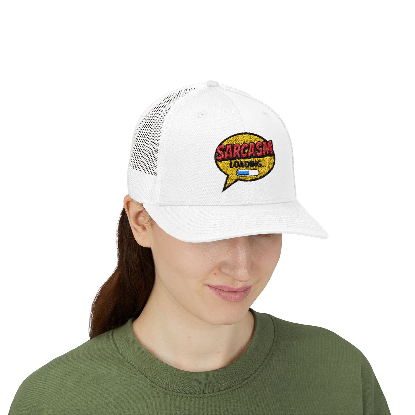 Sarcasm Loading... Snapback Trucker Cap - Funny Hat for Humor Lovers and Gift for Friends