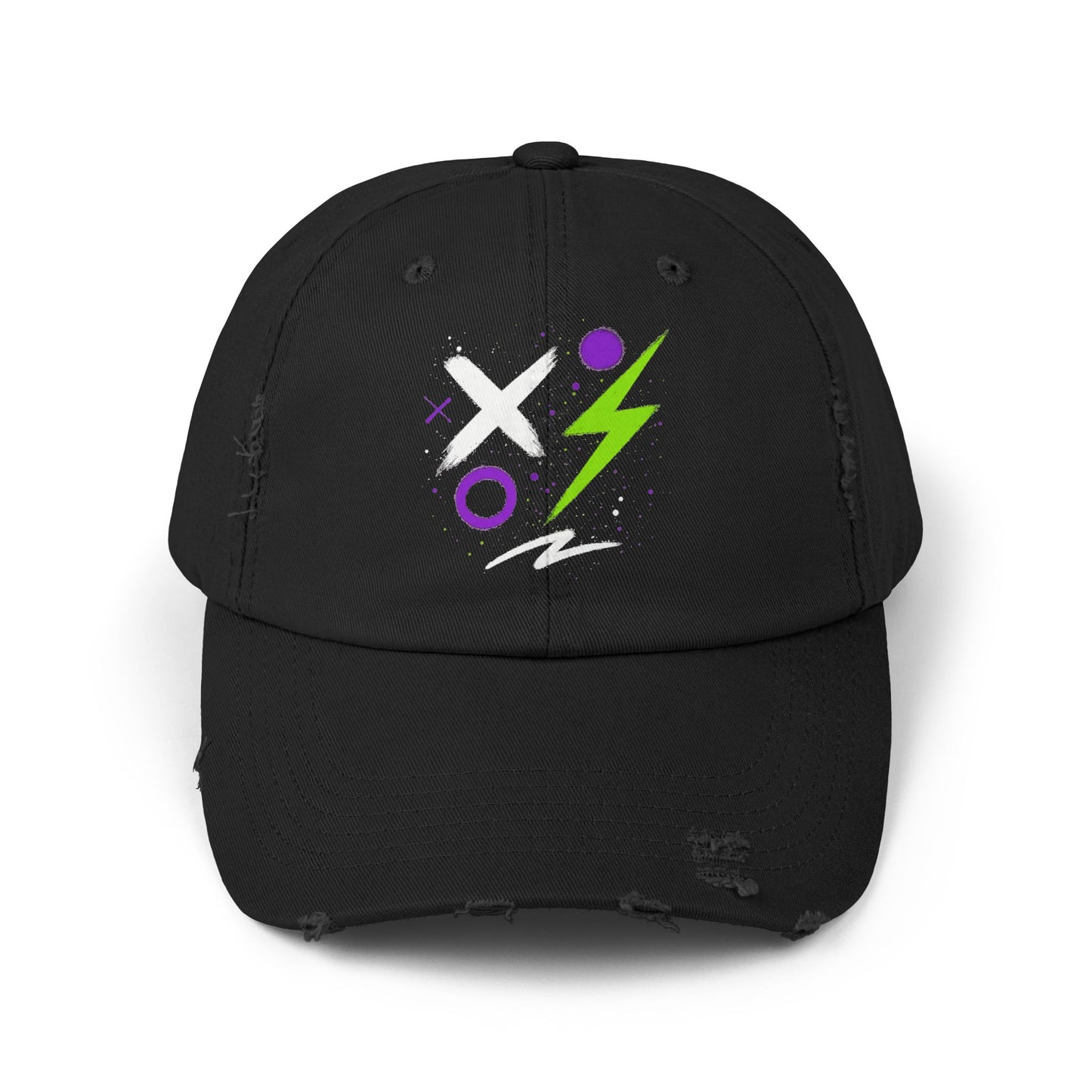 Vibrant Distressed Cap with Edgy Design | Unisex Fashion Hat for Casual Wear, Street Style, Gifts, Festivals, Summer Sunshine